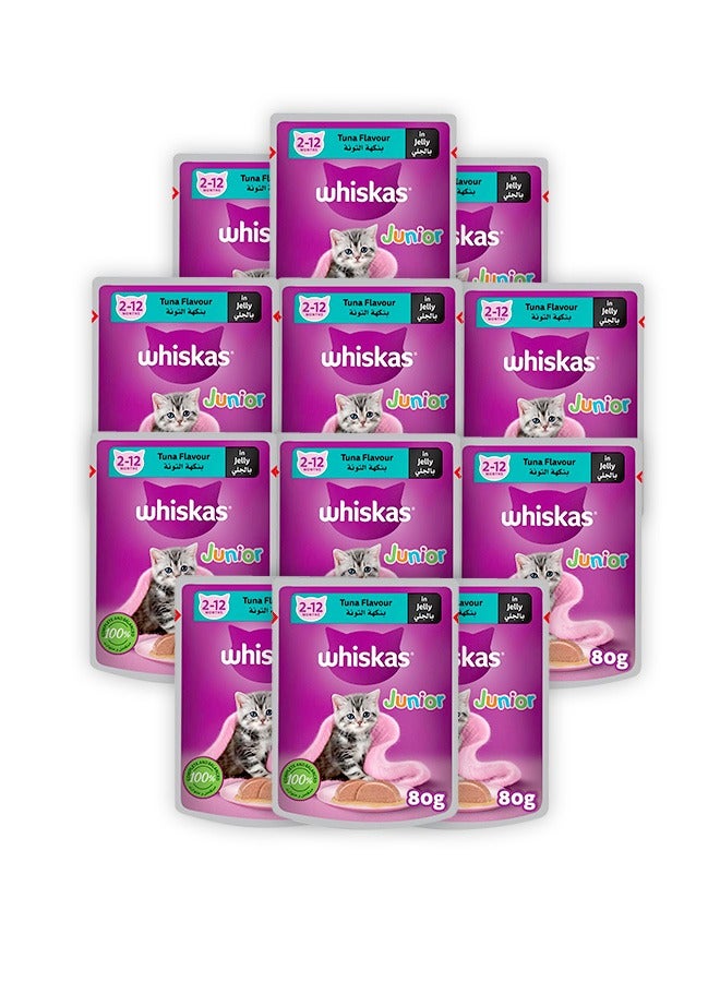 Whiskas Junior Tuna Kitten In Jelly Wet Food - 80G (Pack Of 12) - Image 1